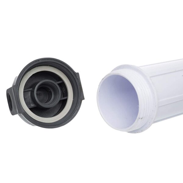 rillsro pre filter classic housing bowl with 1/4 inch elbow connector & teflon tape off white (pack of 3)