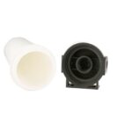 rillsro pre filter classic housing bowl with 1/4 inch elbow connector & teflon tape off white (pack of 3)