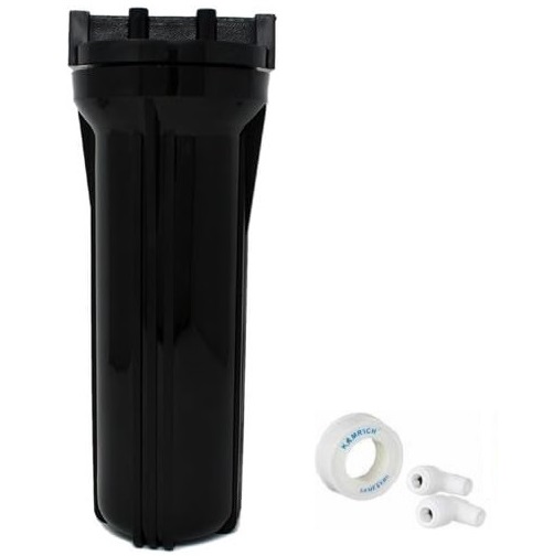 rillsro 10 inch pre filter transparent housing for water purifier, 1/4 inch inlet (semi tpt)