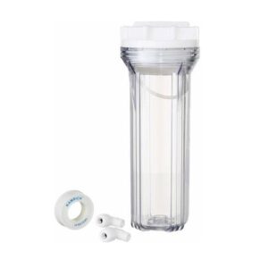 rillsro 10 inch pre filter transparent housing for water purifier, 1/4 inch inlet (semi tpt)