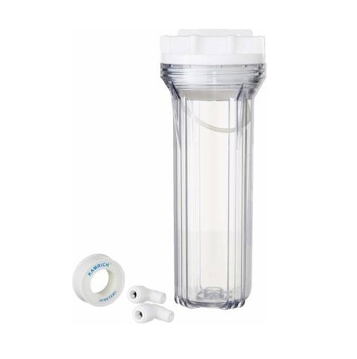 rillsro 10 inch pre filter transparent housing for water purifier, 1/4 inch inlet (semi tpt)