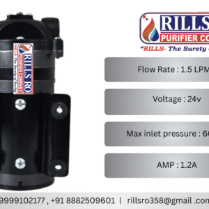 krplus® water purifier ro booster pump 100 gpd with 2 years warranty (24v, black)
