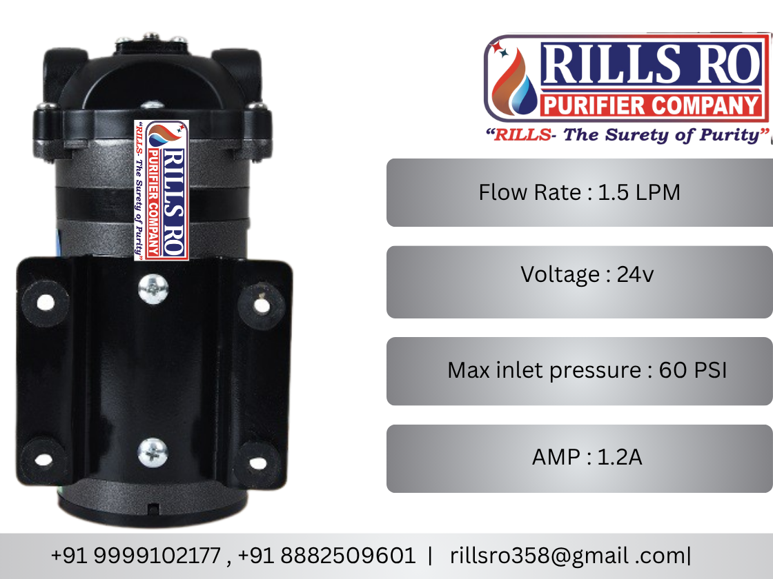 krplus® water purifier ro booster pump 100 gpd with 2 years warranty (24v, black)